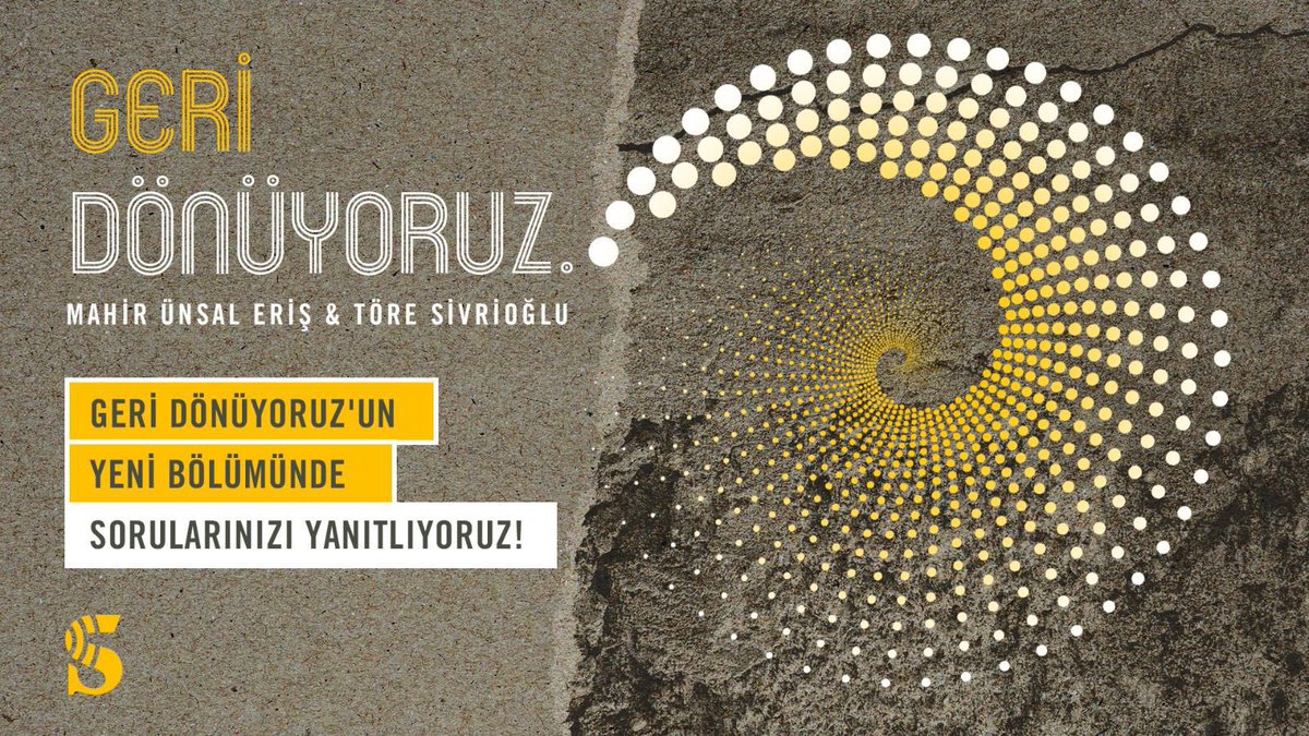 Geri Dönüyoruz’un yeni bölümünde sorularınızı yanıtlıyoruz! 🙌

Mahir Ünsal Eriş ve Töre Sivrioğlu’na sormak istediğiniz soruları bu tweet’in altına bırakabilirsiniz 👇