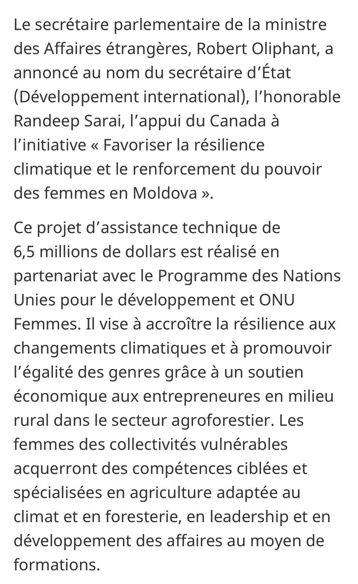 jfrcaron's tweet image. Au cas où vous n’auriez pas vu passer le communiqué de presse, vos taxes et impôts vont financer l’agriculture inclusive en Moldavie.
canada.ca/fr/affaires-mo…