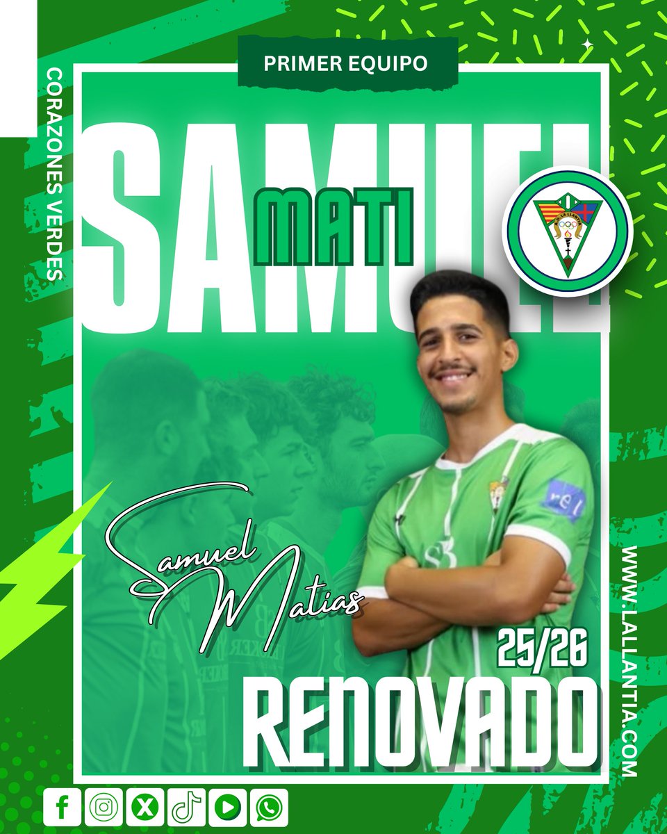 Sami El Harrak
Nuestro tiburón 🦈 seguirá liderando desde dentro una temporada más. 5º año de verde para un jugador que cumple siempre, juegue donde juegue. ¡Orgullo tenerte, Sami!
#Temporada25/26 #Corazonesverdes