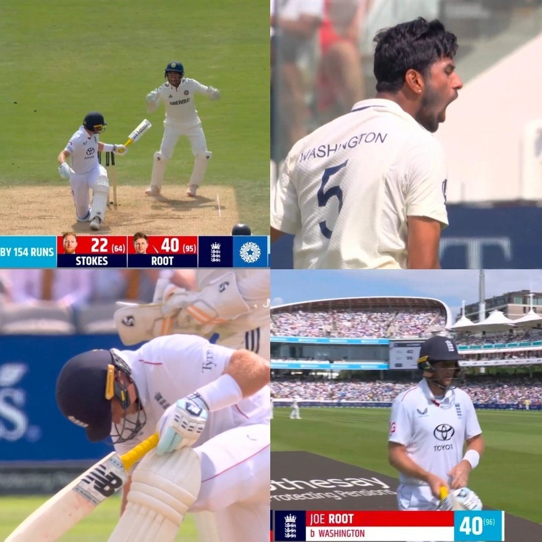 Washington Sundar claimed the big wicket of Joe Root. 🏏

This could prove to be the turning point of the match—a brilliant delivery bowled Root out, which was crucial for Team India. #WashingtonSundar #ENGvIND #DhruvJurel #MohammedSiraj