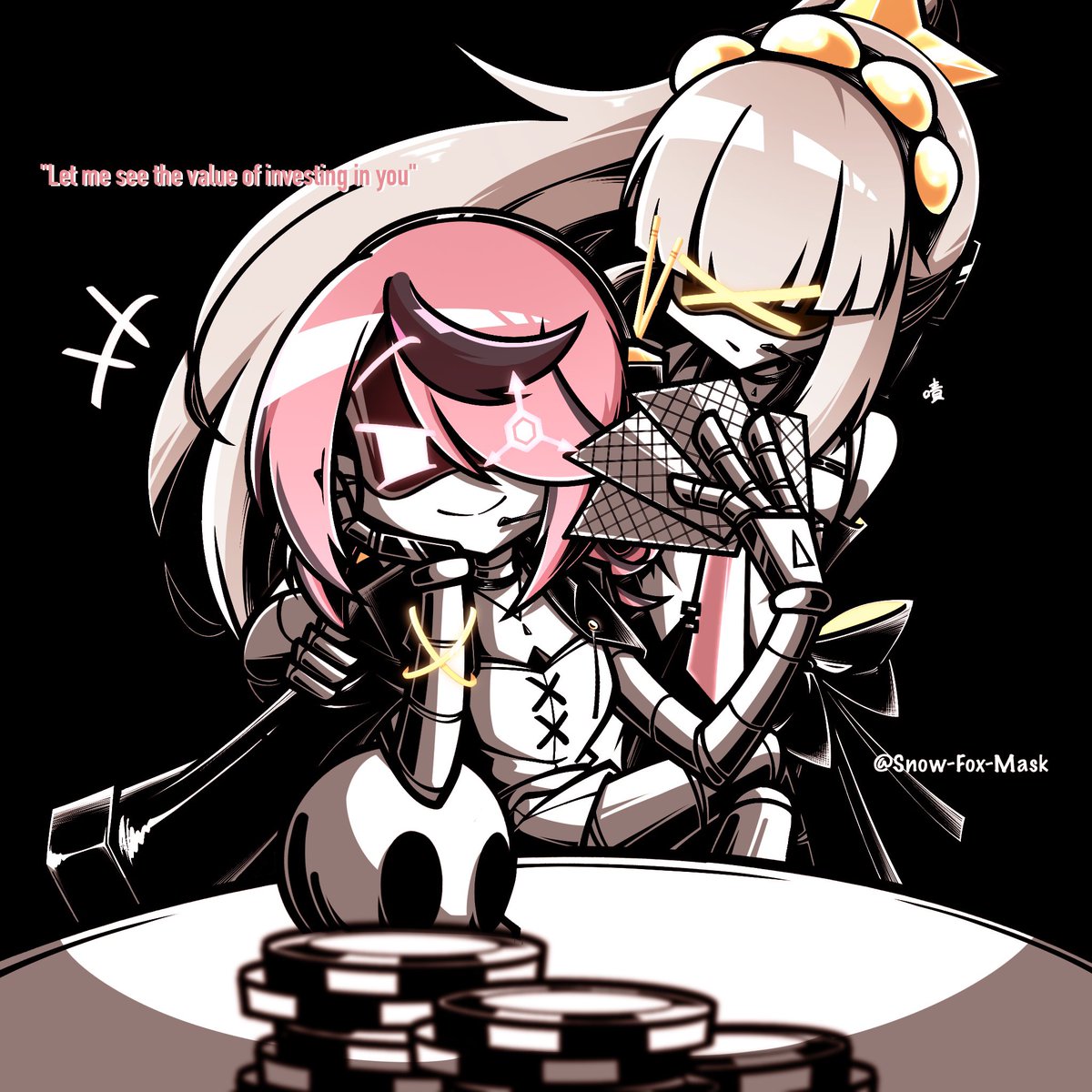 Snow_Fox_mask's tweet image. &quot;Let me see the value of investing in you&quot;

#murderdrones 
#murdedronesoc