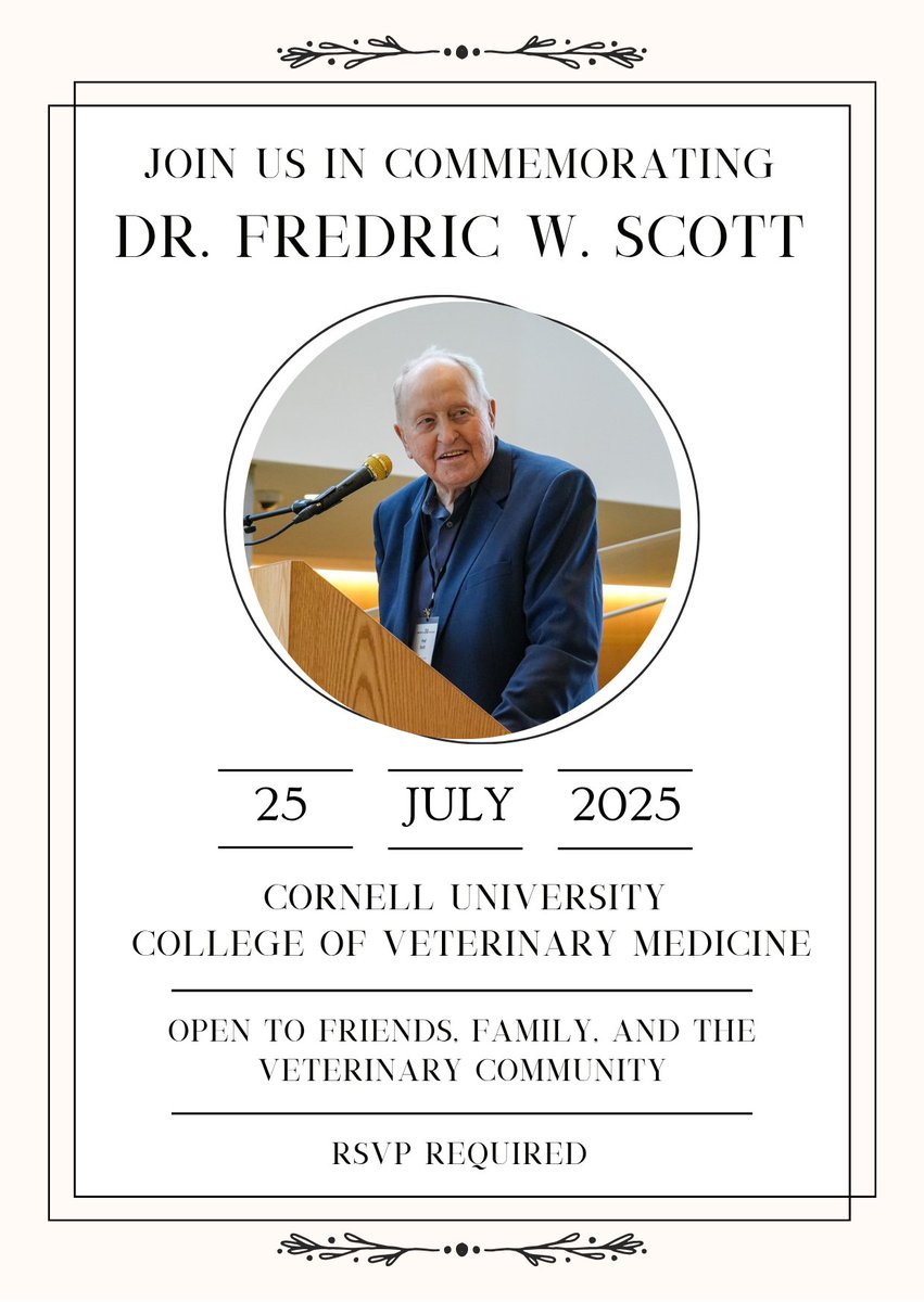Please accept this special invitation to join us to memorialize our founder, Dr. Fredric Scott!
The memorial reception is open to all friends, family, and the veterinary community at-large. Kindly RSVP below if you plan to attend. 
hubs.la/Q03wlLDp0