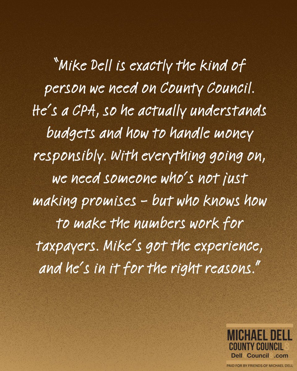 dell4council8's tweet image. Mike Dell is exactly the kind of leader Allegheny County needs.
As a CPA, he understands how to manage budgets, control spending, and make the numbers work FOR taxpayers - not against them.
He’s not making empty promises. He’s offering real solutions.
#DellForCouncil…