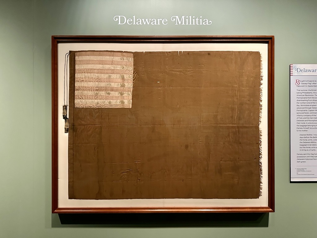 AmRevMuseum's tweet image. Brought to England as a war trophy, this Delaware Militia flag, courtesy @thisisdehistory, is often known as the “Dansey Flag” after Capt. William Dansey, the British Army officer who captured it in September 1777. #NationalDelawareDay
Banners of Liberty: bit.ly/4ktbAQr