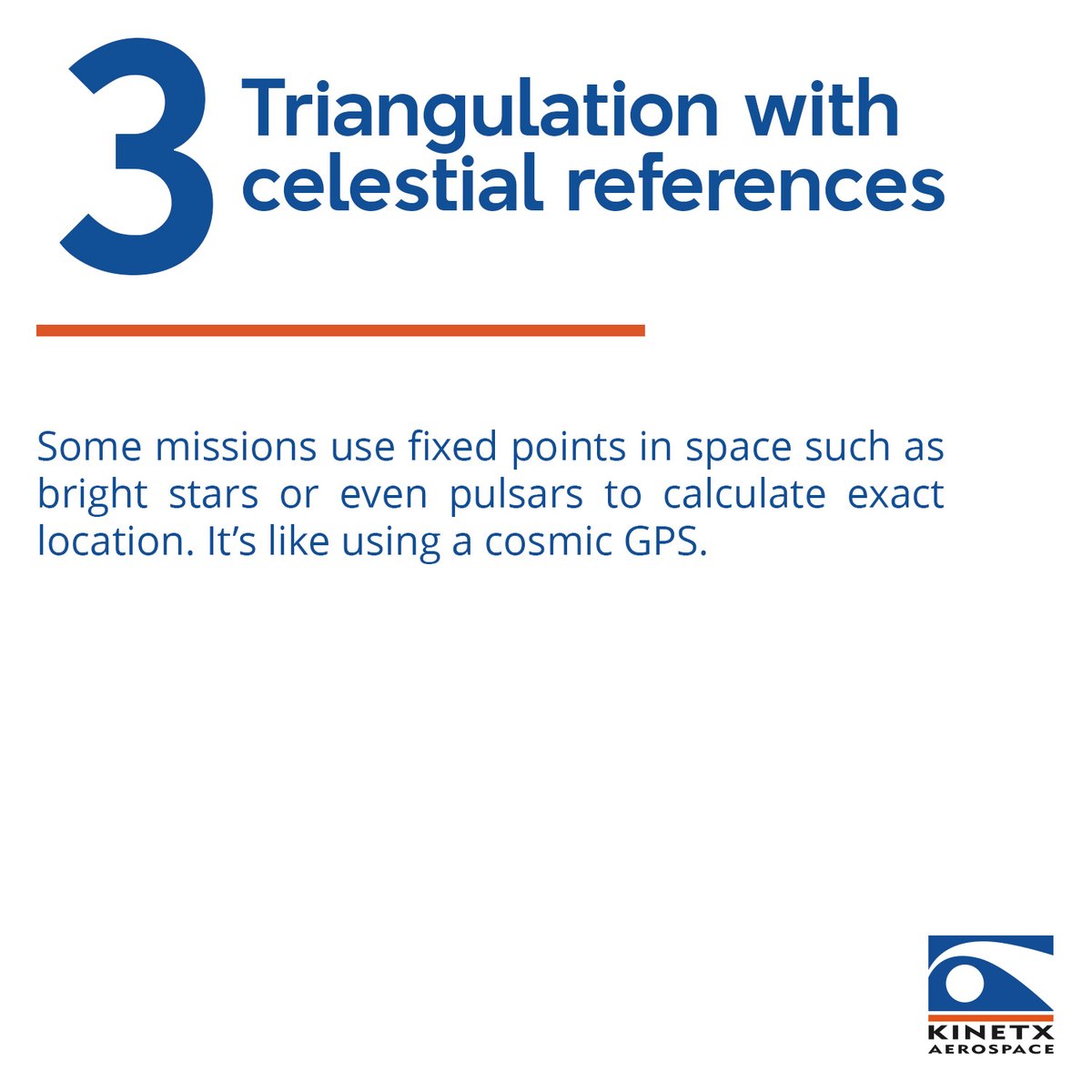 KinetXSNAFD's tweet image. 🔭 Spacecraft use advanced techniques for navigation:
1️⃣ Radiometric tracking
2️⃣ Optical navigation
3️⃣ Triangulation with reference points like stars  

These methods help fine-tune their course, even billions of km away!

kinetx.com  

#KinetX #SpaceNavigation