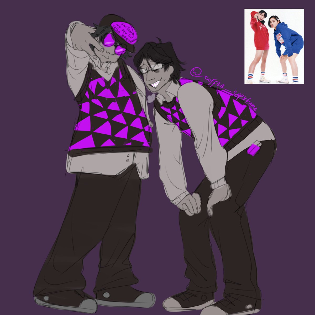Coffee_Capybara's tweet image. Meu namorado me influenciou a ver Presas Expostas e agora eu tô SUPER FIXADO nesse rpg me ajudem
EU JURO QUE SEI FAZER COISA MELHOR mas eu fiz esse desenho na correria
Te amo Ênio te amo Morgan
#presasexpostas #presasexpostas2 #rpg @ggtonho