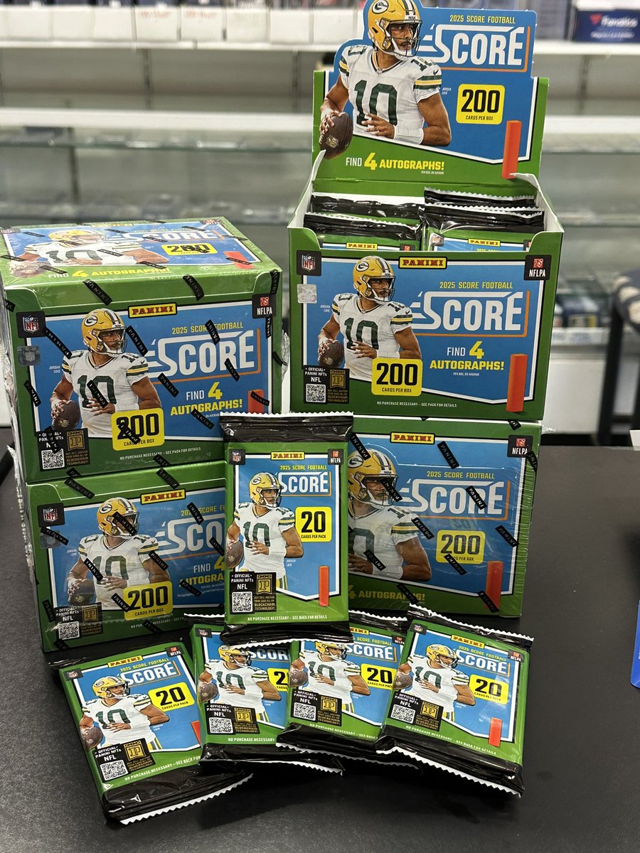 Baseball Cards Plus (@surfcitycards) on Twitter photo New NFL Release Now Available <a href="/surfcitycards/">Baseball Cards Plus</a> 2025 Score Football Hobby Box & Packs FOUR Autos per Box New NFL Release Now Available <a href="/surfcitycards/">Baseball Cards Plus</a> 2025 Score Football Hobby Box & Packs FOUR Autos per Box