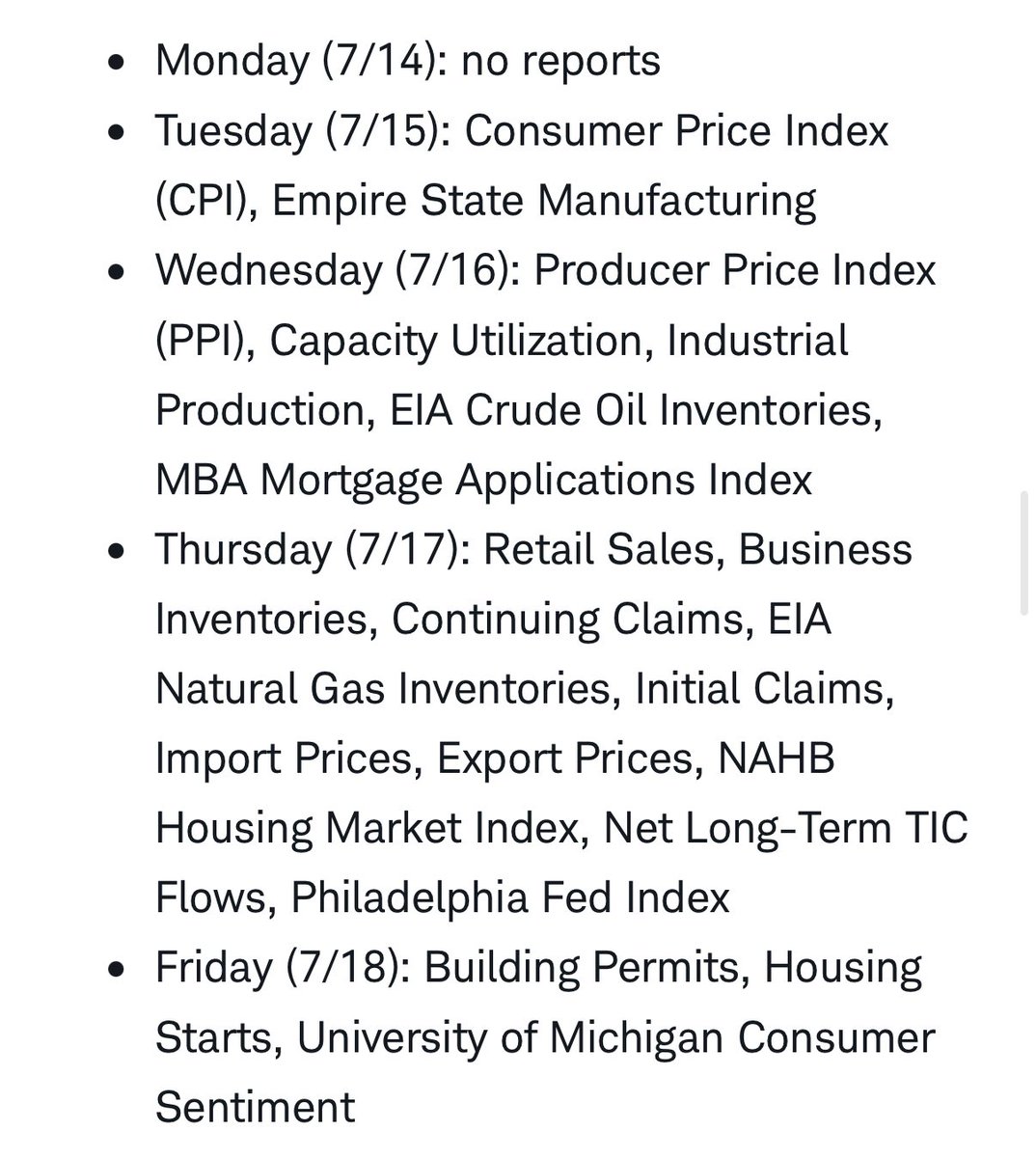 rhemrajani9's tweet image. Week ahead 🎞️:
▪️ 🚨 CPI Tues
▪️ Tues earnings: $C $BLK $JPM $WFC
▪️ 🚨 PPI Wed
▪️ Wed earnings: $GS $JNJ $MS $BAC $ASML $UAL
▪️ Retail sales 🛍️ Thurs
▪️ Thurs earnings: $NFLX $TSM
▪️ OPEX options expiration Fri
▪️ 𝗙𝗥𝗘𝗘 newsletter: —&gt; TheOneRead.com &lt;— $SPX $QQQ