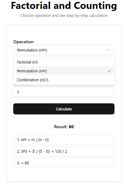umeshsuwal_'s tweet photo. #LSPPDay43
Today, I learned to implement logic for calculating factorial, permutation, and combination using custom math functions.
@lftechnology
#60DaysOfLearning2025 #LearningWithLeapfrog https://t.co/Ys5hekveMM