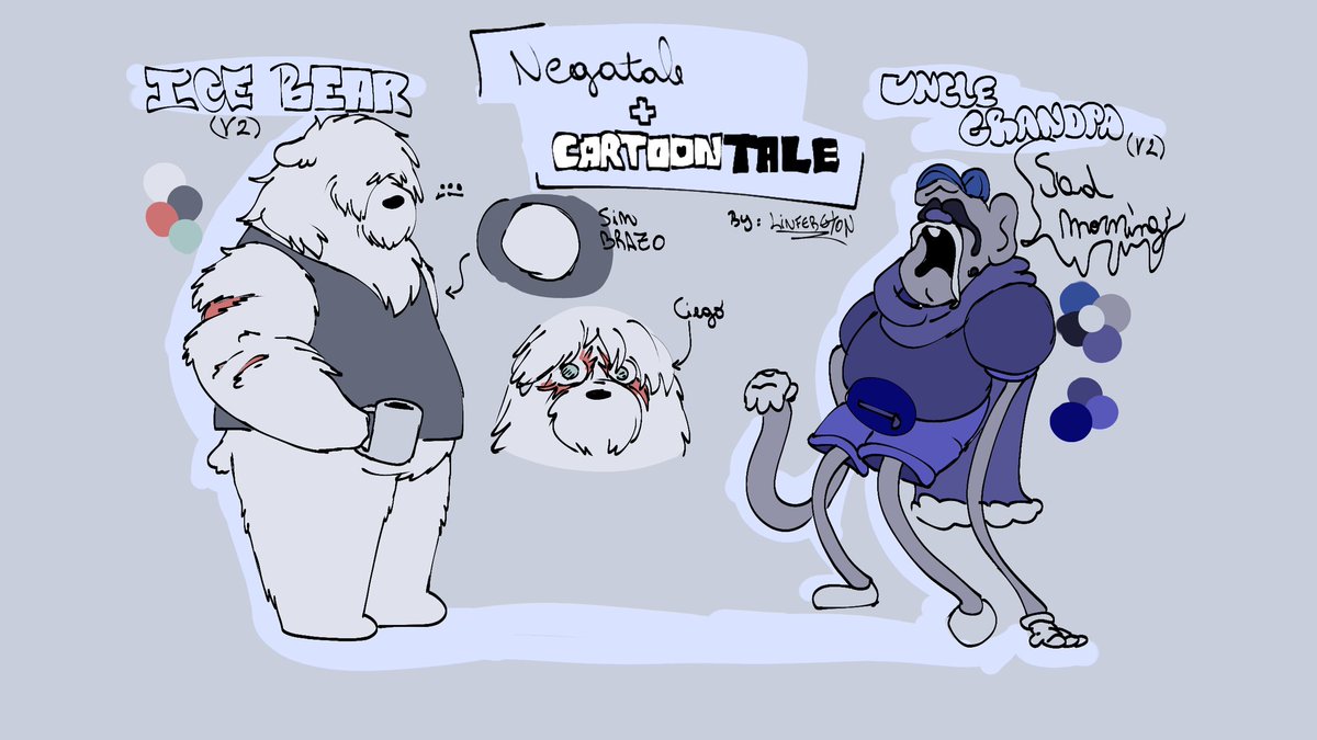 Negacartoon [Negatale + Cartoontale] 
Ice Bear and Uncle Grandpa 

Story on DeviantArt
deviantart.com/linfergtonbear…

#undertale #undertaleAU #Negatale