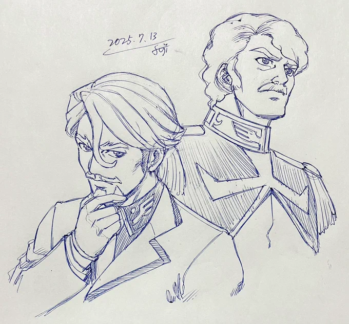 #おやすみイラスト
本日は新旧2人のシャリア・ブル氏をお届け
みなさんはどちらのヒゲマンが好き?🥸
#落書き
#ガンダム
#シャリア・ブル 