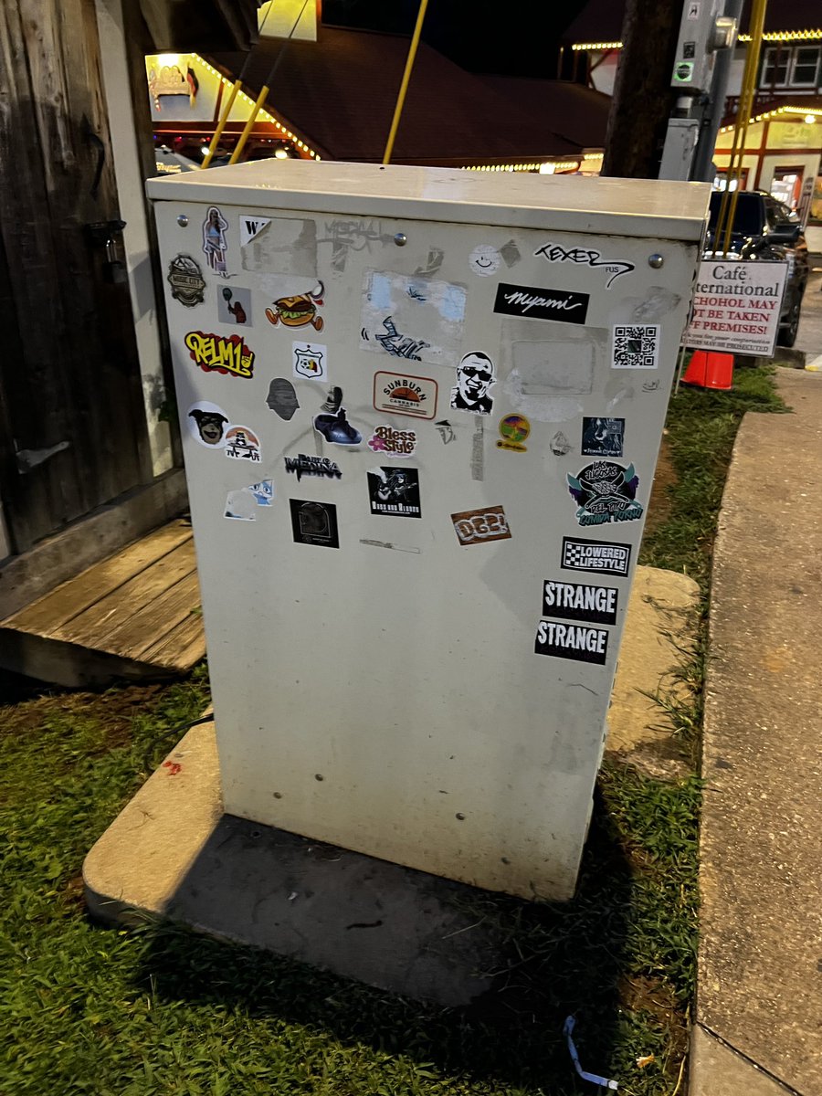 chatterwacky's tweet image. I have always been facilitated finding stickers in odd places, but last night, this town was painted with them. I think, I now want to start #stickerhunting 

Does anyone know any specific terms for people who tag with stickers?