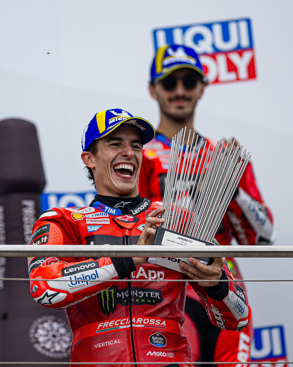 DucatiMotor's tweet image. 🥇🥉🏆🇩🇪
1-3 at #GermanGP
➡️ The 8th win of the 2025 for the #DucatiLenovoTeam
#ForzaDucati