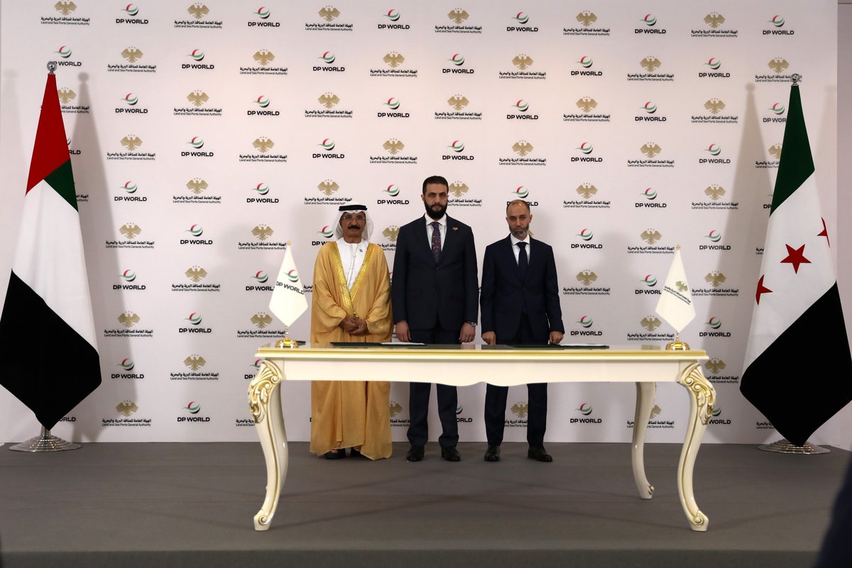 Trade drives reintegration and resilience.

I’m proud to have signed a 30-year agreement to redevelop Syria’s Tartus Port – in the presence of President Ahmed Al-Sharaa – with a USD 800M investment to reconnect the region through trade and infrastructure.