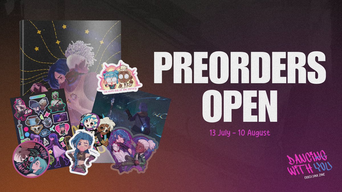 TimeBombZine's tweet image. ⏳ PREORDERS OPEN ⏳

Dancing With You: A #TimeBomb Zine is an Arcane zine celebrating the relationship of Ekko and Jinx in all timelines! Preorders are open until Aug 10. 

🛒 timebombzine.bigcartel.com