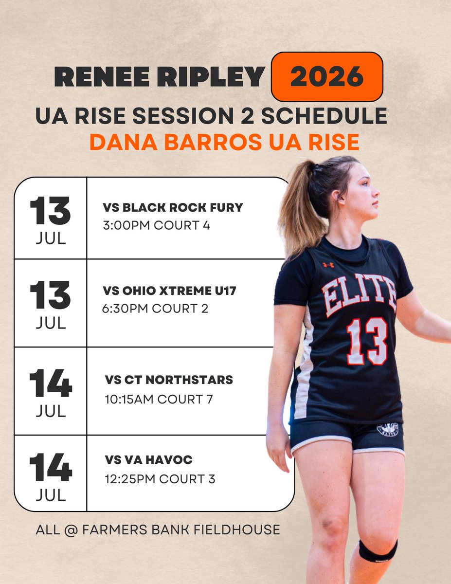 Excited to compete in UA Rise Session 2 with my girls! Here’s my schedule: