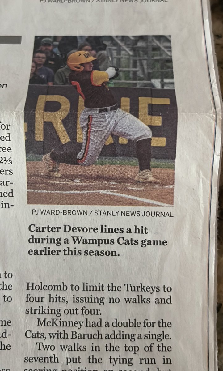 Say what you want, sometimes a smaller town with just a plane old newspaper adds a big smile to a young man’s face.