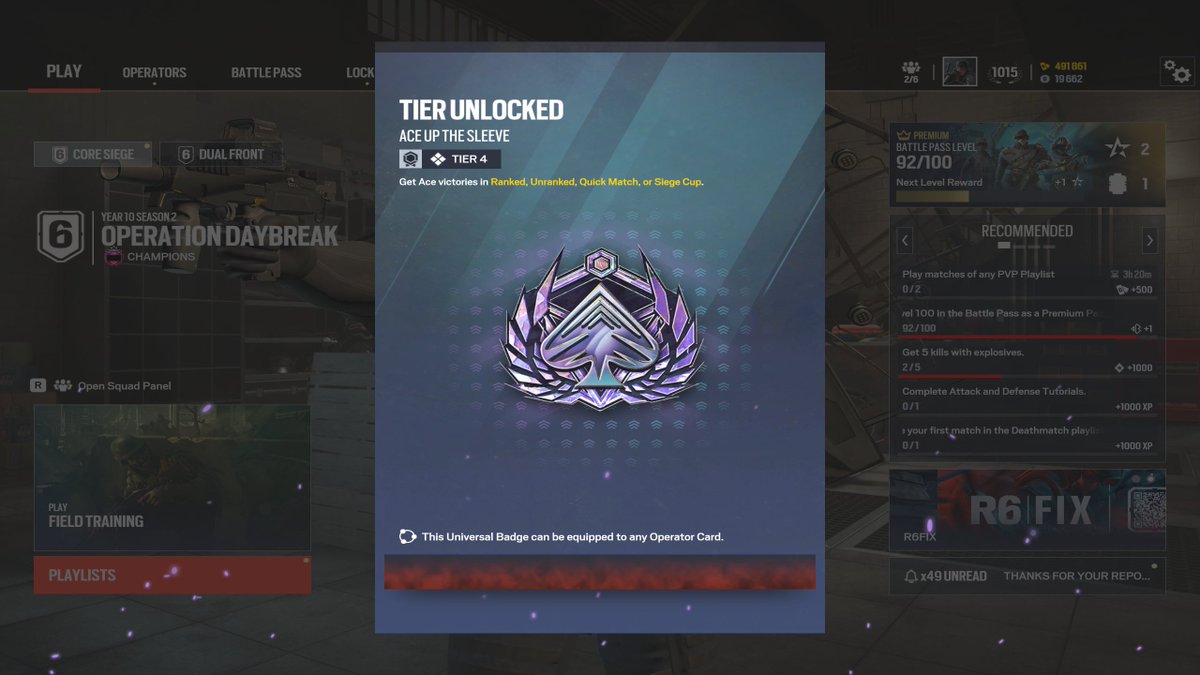 Employed with a diamond Ace badge🫡