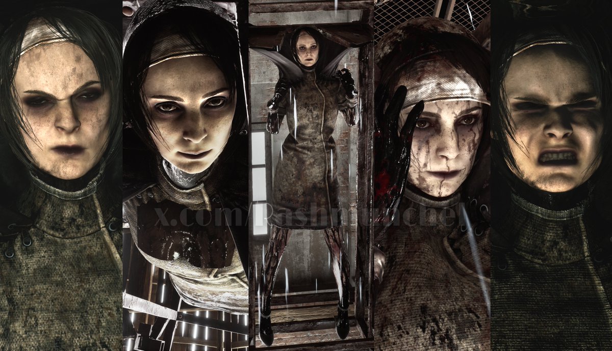Rashmunchel's tweet image. I find the final boss' design mindblowing, especially the way her face keeps switching between beautiful and terrifying. She has a very wide range of facial expressions that near-impossible to notice by just playing the game.
#silenthill #silenthill2 #silenthill2remake
