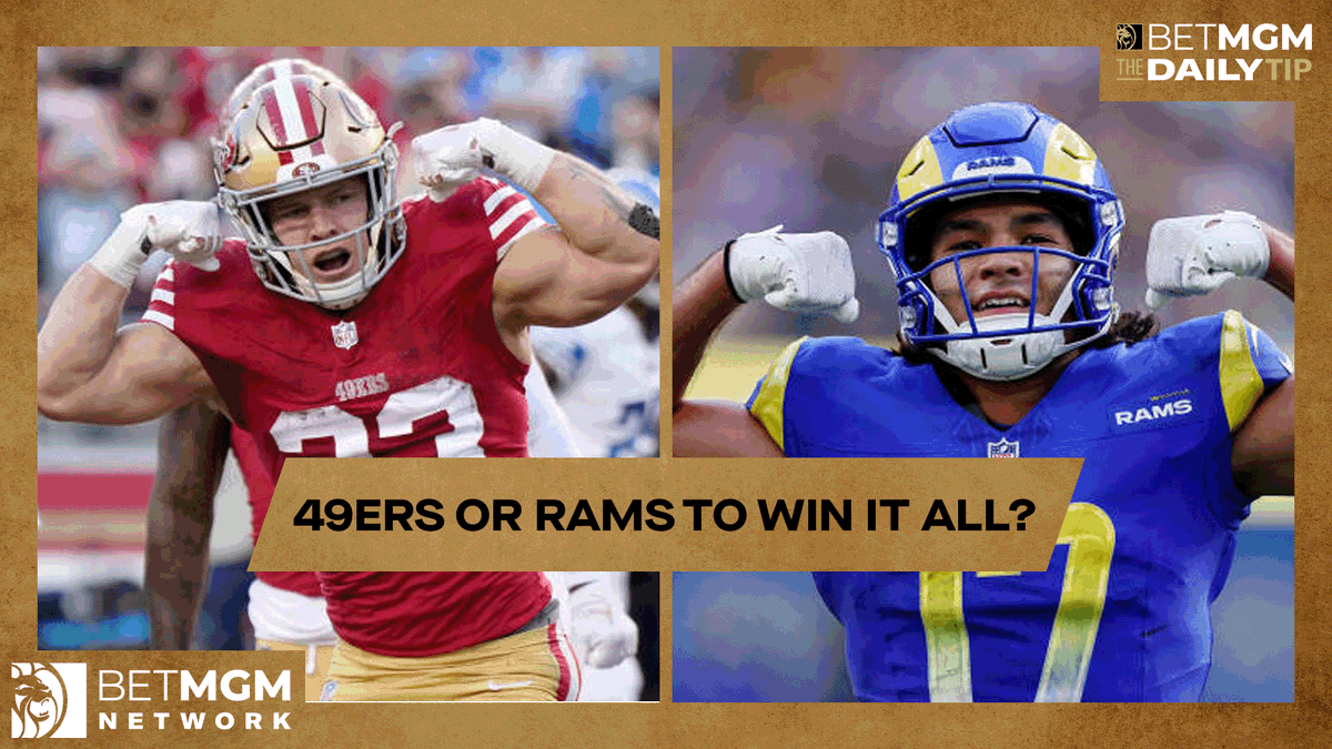 The Daily Tip (@betthedailytip) on Twitter photo Can the Rams or 49ers return to the Super Bowl this season?
<a href="/JenksDC/">Michael Jenkins</a> and <a href="/ChelsaMessinger/">Chelsa Messinger</a> debate the best NFL Futures on TDT Rewind βͺ bit.ly/40JnHBR Can the Rams or 49ers return to the Super Bowl this season?
<a href="/JenksDC/">Michael Jenkins</a> and <a href="/ChelsaMessinger/">Chelsa Messinger</a> debate the best NFL Futures on TDT Rewind βͺ bit.ly/40JnHBR