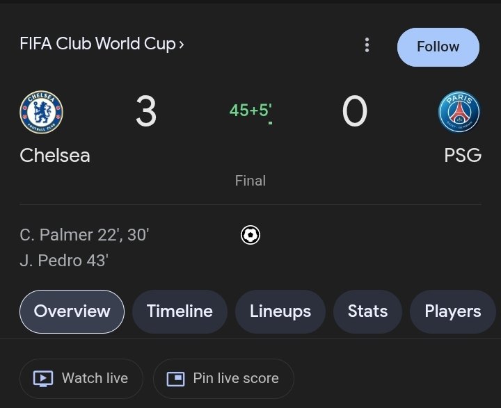 Chelsea of it again 🔥 #ChelseaFC vs #PSG #ClubWorldCup #ClubWorldCup2025