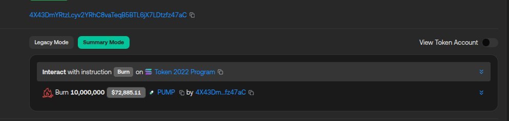 Croloxz's tweet image. A user just burned $73,874.01 worth of $pump tokens by mistake after thinking it was a scam token. 😭