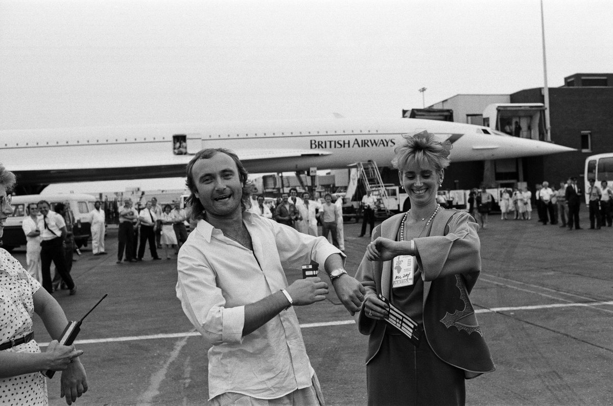 IntrepidMuseum's tweet image. Forty years ago today, Phil Collins made music history by performing at Live Aid in London and Philadelphia thanks to a supersonic ride on the Concorde.
Intrepid Museum is home to one of the world’s few Concordes, a symbol of speed, innovation and unforgettable moments in pop…