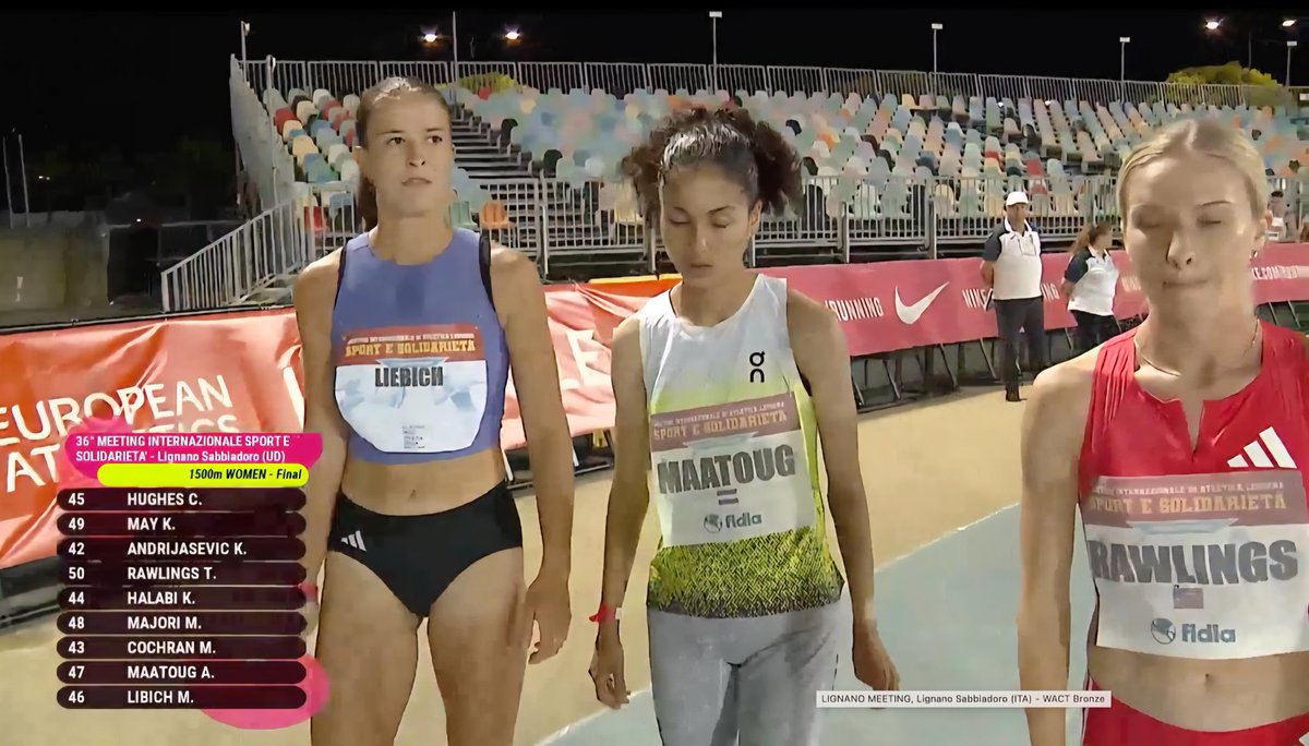 TopatletiekLive's tweet photo. Zo, Amina Maatoug knalt in het Italiaanse Lignano Sabbiadoro de Nederlandse top 10 aller tijden #1500m in: met 4.05.67 is ze 8eAT en bijna 5 seconden sneller dan ooit (PR was 4.10.34)❣️ https://t.co/62K9jXAntN
