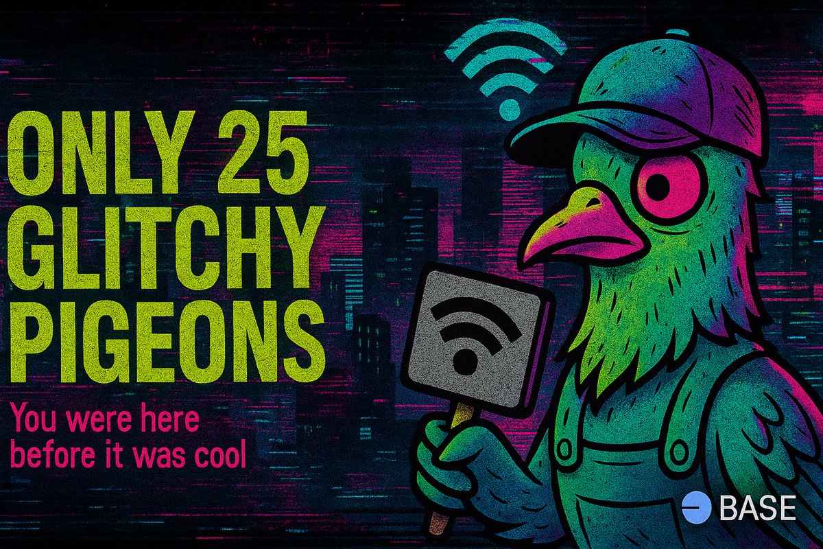 🚨 1x WiFi PIGEON BETA DROP GIVEAWAY 🚨
Only for the real signal chasers 📡

To enter:
🔁 Retweet
❤️ Like
👥 Tag 3 frens

These pigeons ain't common—this one's glitchy AF and built different.
Ends soon. Don’t lag.

#WiFiPigeons #DankzillaBase #NFTdrops #Airdrop #Airdrop2025