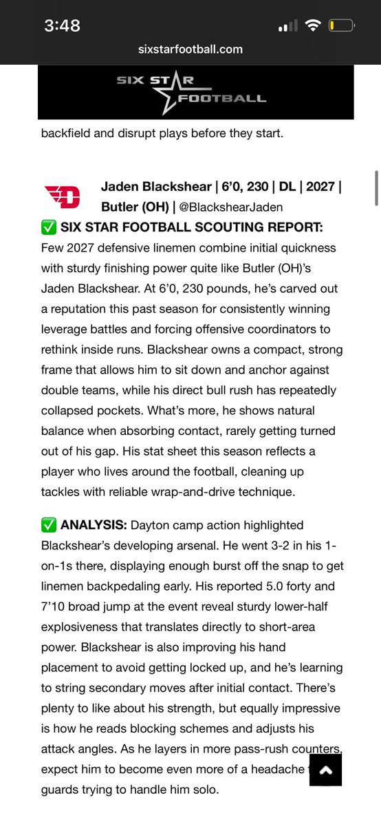 Jaden Blackshear (@blackshearjaden) on Twitter photo Thank you for the write up as well. <a href="/DaytonFootball/">Dayton Football</a> Improving all around each and every day. <a href="/Jay9Terry/">Jay Terry</a> <a href="/TDAndrews4/">Coach Trevor Andrews</a> <a href="/CoachOrts/">Mike Orts</a> #Almosttime #grind #LINEMAN Thank you for the write up as well. <a href="/DaytonFootball/">Dayton Football</a> Improving all around each and every day. <a href="/Jay9Terry/">Jay Terry</a> <a href="/TDAndrews4/">Coach Trevor Andrews</a> <a href="/CoachOrts/">Mike Orts</a> #Almosttime #grind #LINEMAN
