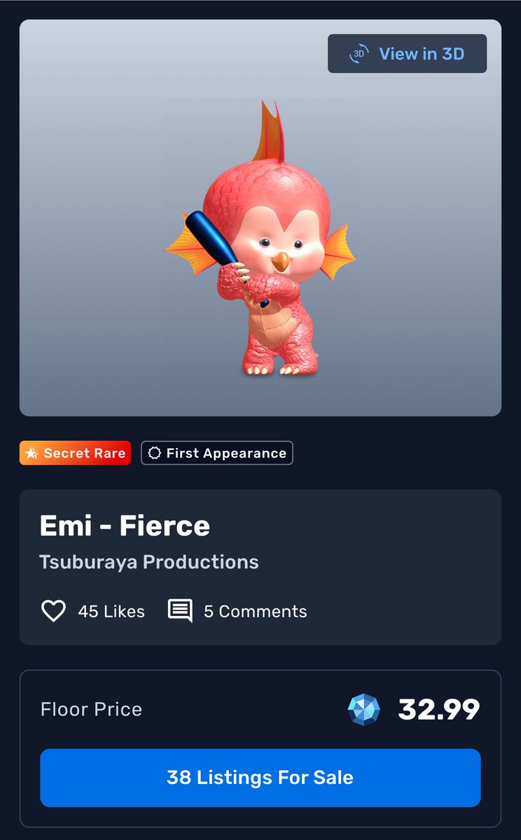 Breaking News: 

Veve Secret Rare sells out with only 266 editions!

…And is now is 10% under retail price is the secondary market.

We are still early.