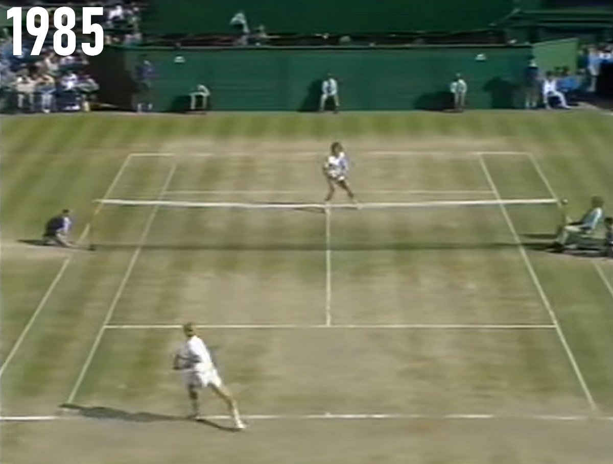 JeuSetMaths's tweet image. 🌱 La traditionnelle comparaison de l'état du gazon en fin de quinzaine de #Wimbledon entre les années 80/90 et cette édition 2025.