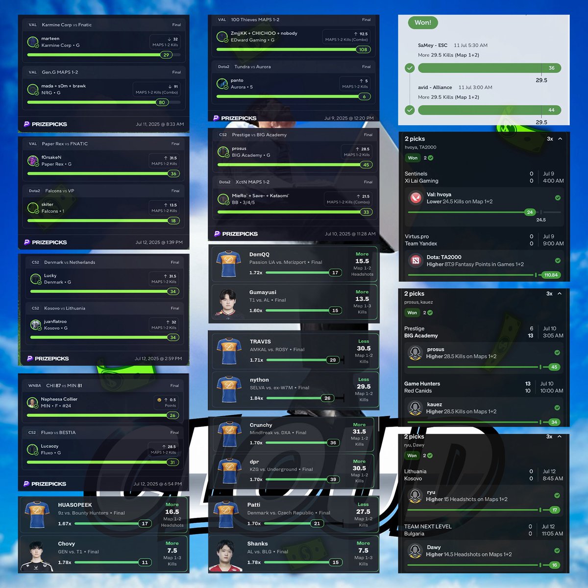 $100 to someone who LIKES/RETWEETS this ASAP🚨

We’ve been on an insane run these past 5 days going 34-13 (72%) on CS, Dota, LoL and Val props🤑 

GET ACCESS TO ALL MY PLAYS👇

dubclub.win/checkout/24626…

RECAP⤵️

Lucaozy✅
Lucky✅
Juanflatroo✅
Jdc✅
Hvoya✅
Ryu✅
Gumayushi✅