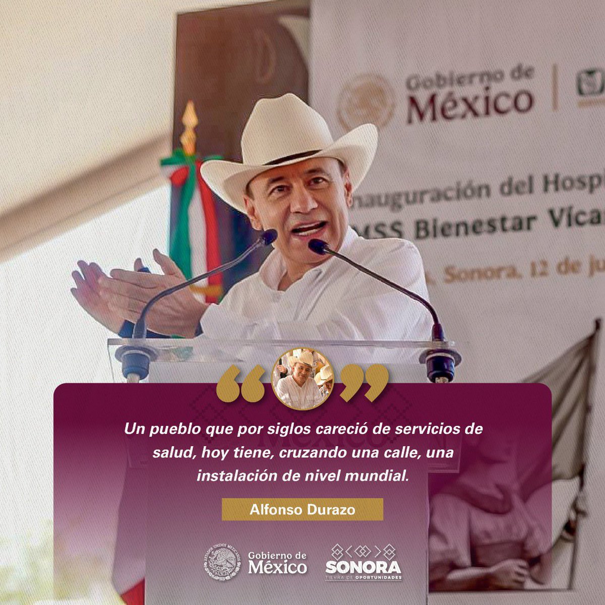 Gobierno del Estado de Sonora (@gobiernosonora) on Twitter photo 🏥 La presidenta <a href="/Claudiashein/">Claudia Sheinbaum Pardo</a> y el gobernador <a href="/AlfonsoDurazo/">Alfonso Durazo</a> entregaron un hospital IMSS-Bienestar de primer nivel en el corazón del territorio de la Nación Yaqui.
Un pueblo que por siglos careció de servicios de salud, hoy tiene, cruzando una calle, una instalación de nivel 🏥 La presidenta <a href="/Claudiashein/">Claudia Sheinbaum Pardo</a> y el gobernador <a href="/AlfonsoDurazo/">Alfonso Durazo</a> entregaron un hospital IMSS-Bienestar de primer nivel en el corazón del territorio de la Nación Yaqui.
Un pueblo que por siglos careció de servicios de salud, hoy tiene, cruzando una calle, una instalación de nivel