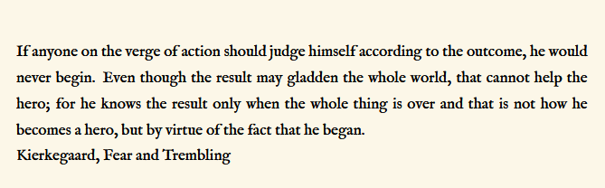 charlesxjyang's tweet image. Kierkegaard wrote of faith, but he could’ve been describing a founder: