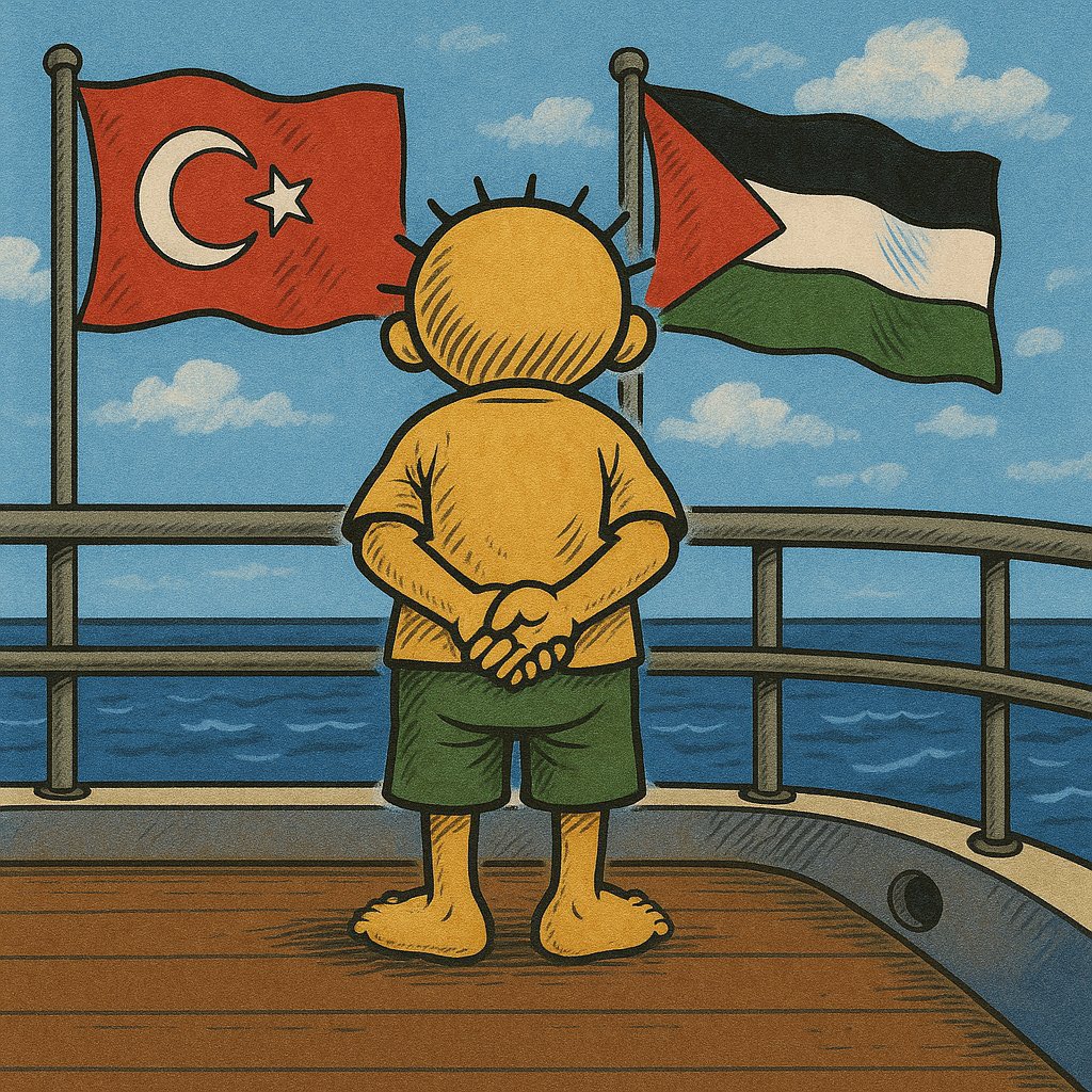 HANZALA yola çıktı.
Yüzü hâlâ dönük değil.
Çünkü Filistin hâlâ özgür değil.
#WeAreHanzala