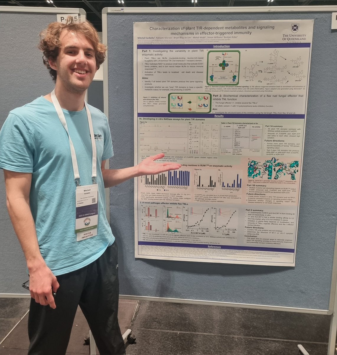 MitchellSorbel2's tweet image. Excited to be at #2025ISMPMI come see me at p16 Tuesday to hear more about TIR domains and an effector that inhibits flax TNLs