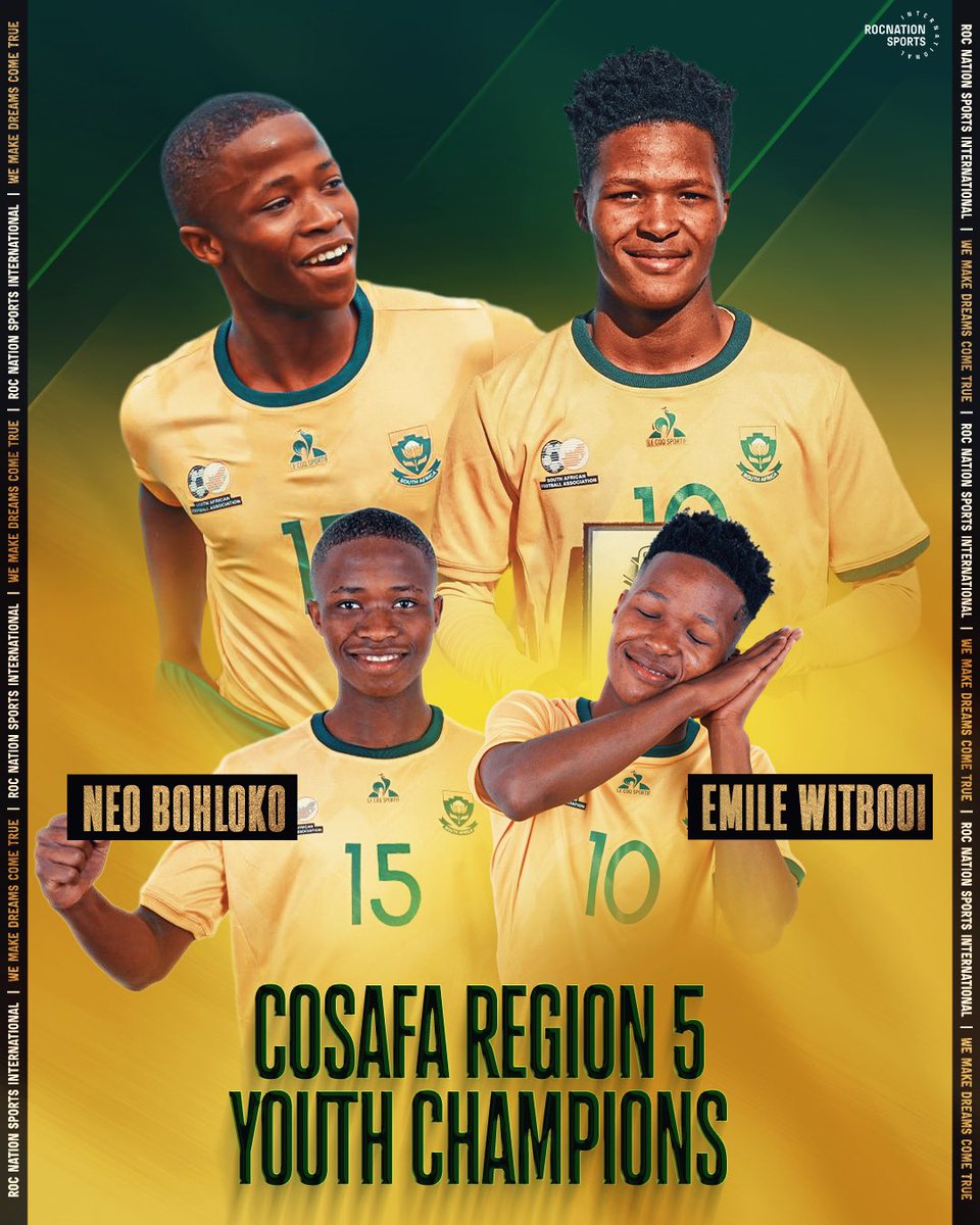 RocNationSI's tweet image. Emile Witbooi and Neo Bohloko are #COSAFAU20 champions 🏆🇿🇦
Congratulations, lads!