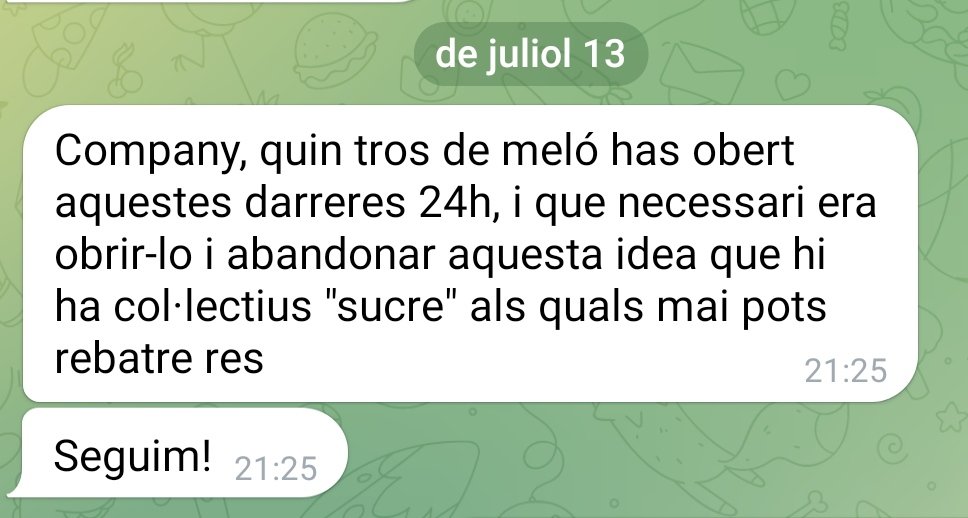 1) ‼️OH, WAIT! GIR DE GUIÓ!

Un militant més aviat esquerranista de l'Esquerra Independentista m'acaba d'escriure això. 

I si comencem a trencar espirals de silenci i a entendre que la correcció política no és un programa ideològic, sinó pura castració mental, camarades?
