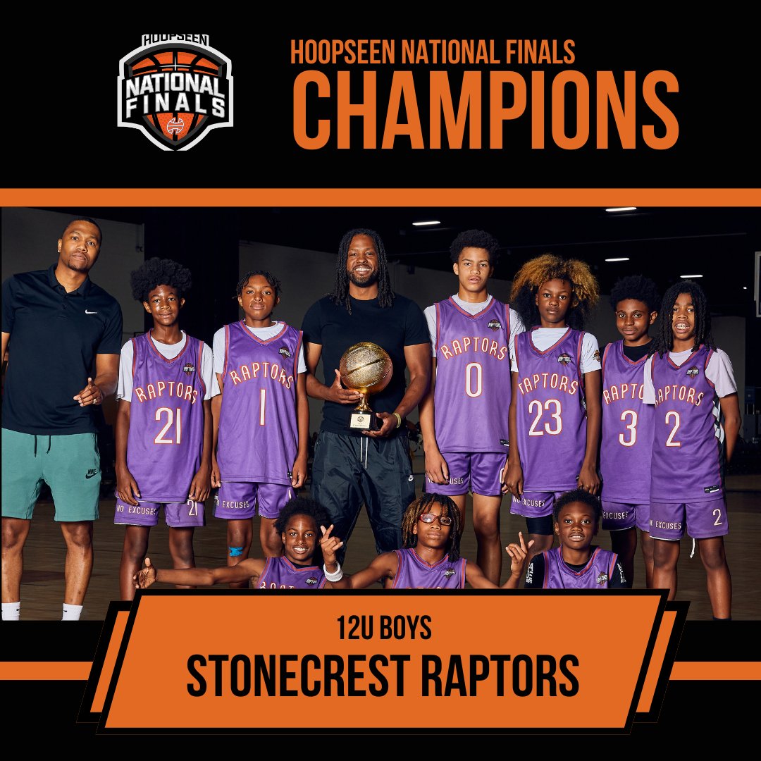 HoopSeenNEXT's tweet image. Congratulations to the 12U/6th Grade Boys National Finals Champions, Stonecrest Raptors!