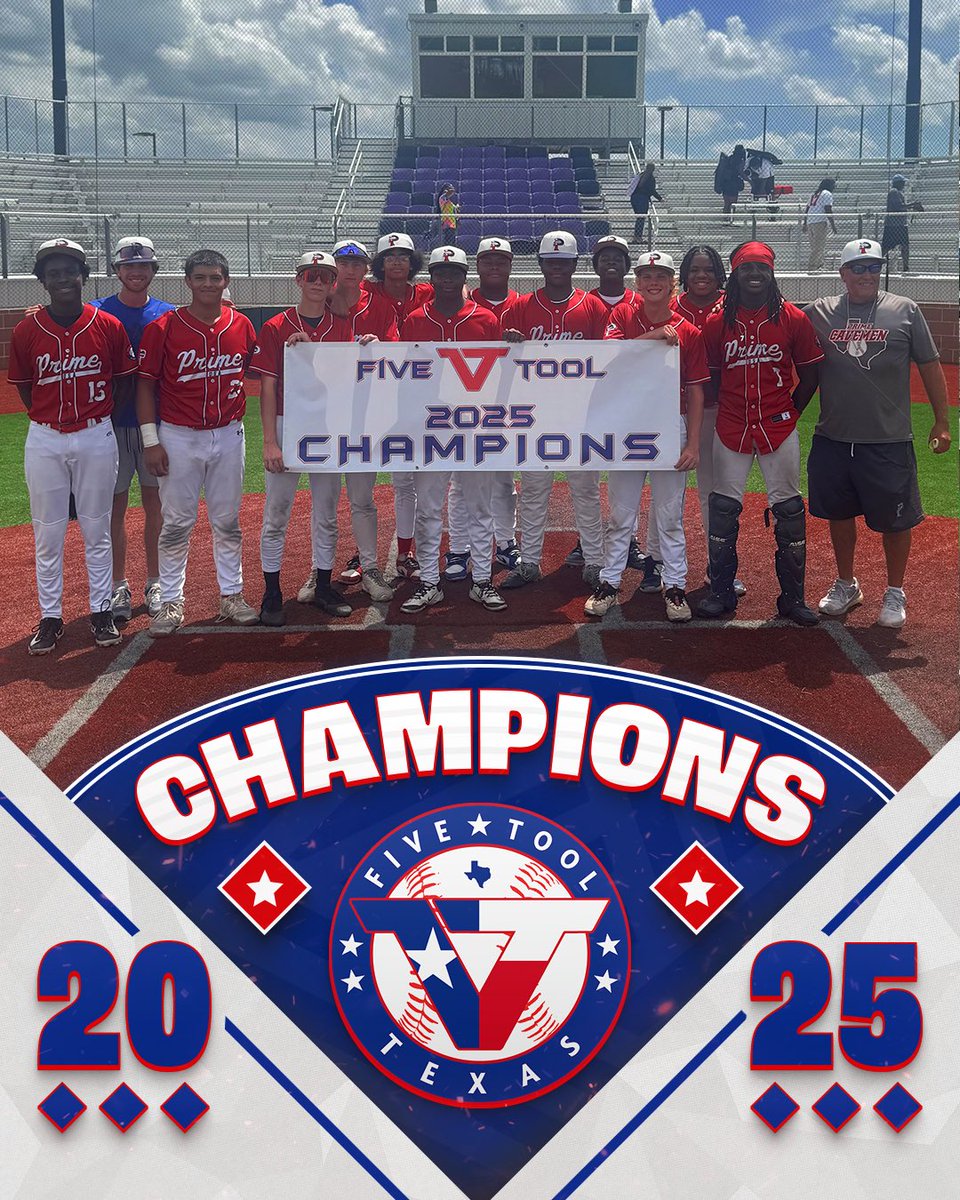 ✭Five Tool Texas✭ (@fivetooltexas) on Twitter photo 🏆CHAMPIONS🏆
Congrats to <a href="/CavemenPrime/">USA Prime Cavemen-Garcia</a> on winning the 16U American championship of the <a href="/FiveTool/">Five Tool Baseball</a> Texas Summer Classic Satellite Series!
#WatchEm / #SummerClassicSS 🏆CHAMPIONS🏆
Congrats to <a href="/CavemenPrime/">USA Prime Cavemen-Garcia</a> on winning the 16U American championship of the <a href="/FiveTool/">Five Tool Baseball</a> Texas Summer Classic Satellite Series!
#WatchEm / #SummerClassicSS