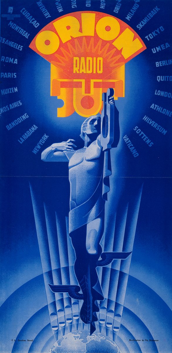 vikare06's tweet image. The posters for Hungary's Orion Radio in the 30s didn't need to go this hard