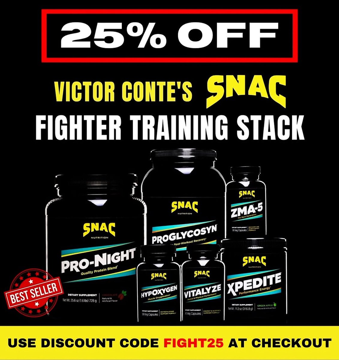 SNACsystem's tweet image. ⚠️25% OFF Victor Conte’s Fighter Training Stack⚠️
The Perfect Combination of Products for Fighters & Fitness Enthusiasts! #Howyalikeit
Ready to Take Your Fight Game to the Next Level?
Use Promo Code FIGHT25 at Checkout for 25% Off
Order Your Stack Now: snac.com/products/fight…