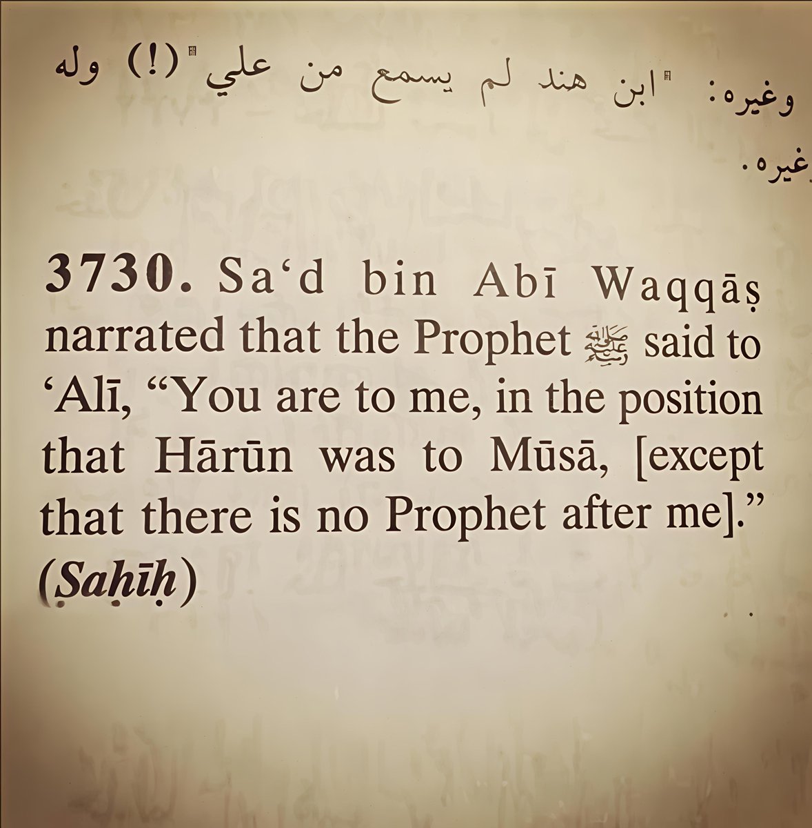 Al-Ḥāfiẓ Abū ʿArabī Nuʿaym b. Ḥammād al-Marwazī [d. 228 AH; teacher of al-Bukhārī] narrates with Ṣaḥīḥ chain from Rasūlullāh [ﷺ]:

“After me, there’ll be Caliphs as numerous as the leaders of (nation of) Mūsā [a] (i.e., 12).”

FIRST IS MAWLĀ ʿALĪ ؑ &amp; LAST IS AL-MAḤDĪ [ع].