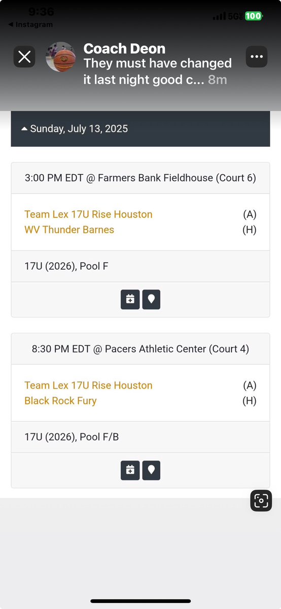 schedule change 🚨