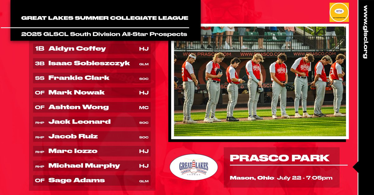 Meet the 2025 #GLSCL South Division All-Game starters, reserves, pitchers and prospects. 📸<a href="/GiselleMarstell/">giselle</a>