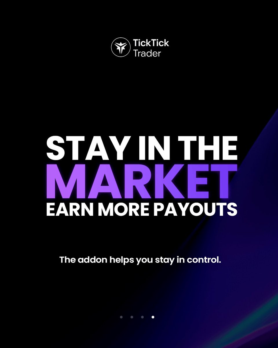 Daily loss limits can ruin your momentum for the day.  With S2F+, you remove that risk !! 

Optional addon = $149 per account
Stay in the market. Earn more payouts.

🔥 Up to 70% OFF with code: GODFATHER

Get your S2F+ now 👉 tickticktrader.com/s2f