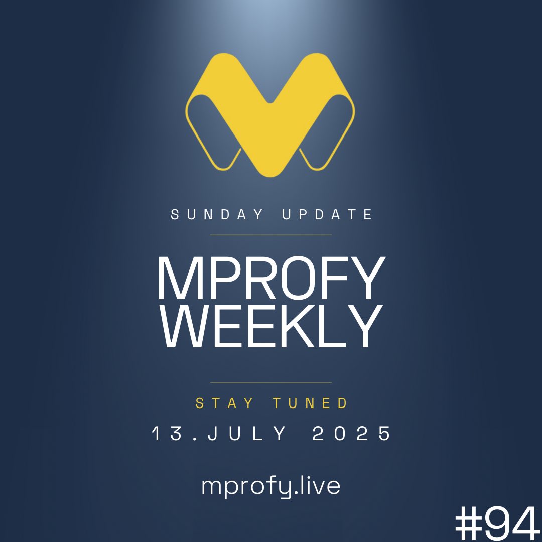 MPROFY (@mprofydao) on Twitter photo ๐น MPROFY LEADING NEWS CHANNEL! WEEKLY โ CALL #94 ๐ Weโre back โ kicking off an eventful week together.
๐ Be there live
๐ Invite your team
๐ Share it with your community
๐ข Start Time:
๐บ๐ธ 7:30 PM CET
๐ฉ๐ช 8:15 PM CET
๐ mprofy.live
See you later โ
Your MPROFY Team ๐น MPROFY LEADING NEWS CHANNEL! WEEKLY โ CALL #94 ๐ Weโre back โ kicking off an eventful week together.
๐ Be there live
๐ Invite your team
๐ Share it with your community
๐ข Start Time:
๐บ๐ธ 7:30 PM CET
๐ฉ๐ช 8:15 PM CET
๐ mprofy.live
See you later โ
Your MPROFY Team