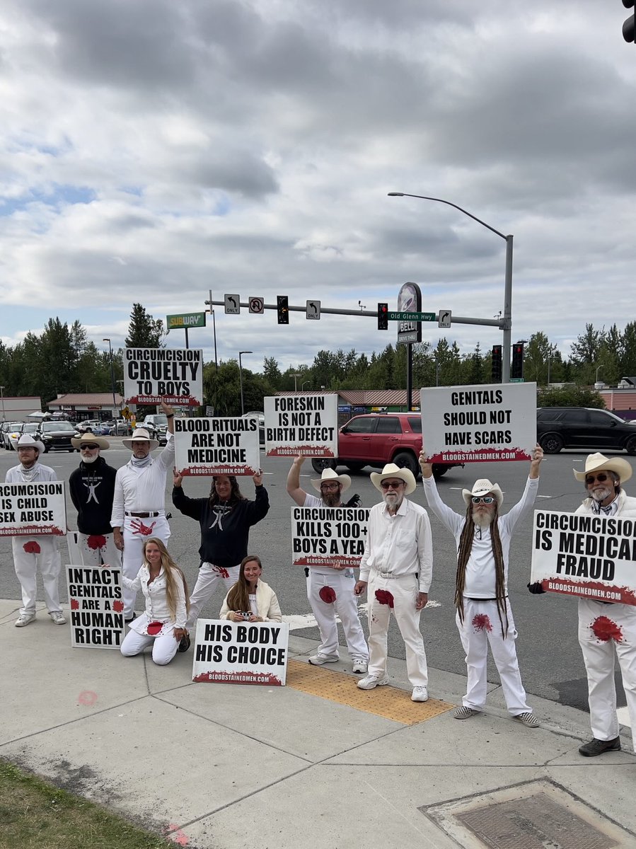Eagle River Alaska day seven of the Alaska #circumcision crisis protest tour on July 12, 2025 .