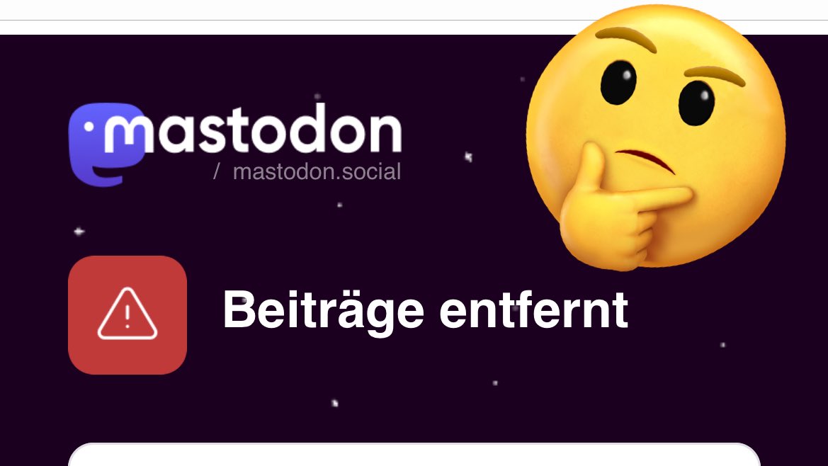 🤔 Uns hat erneut der fette Tipp-Ex-Pinsel von <a href="/joinmastodon/">Mastodon (@Mastodon@mastodon.social)</a> touchiert.

Was war's diesmal?